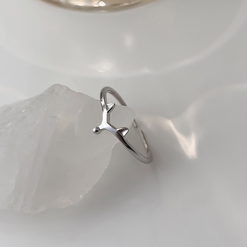 Nhẫn cáo nhỏ sáng tạo và đáng yêu, nhẫn có thể điều chỉnh mở thời trang, nhẫn nữ đơn giản, nhẫn ngón trỏ Hàn Quốc