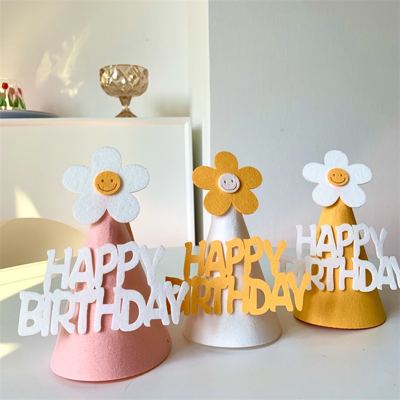 Mũ Đội Đầu Bằng Vải Nỉ Không Dệt In Hình Hoa Cúc Nhỏ Phong Cách Hàn Quốc Dùng Chụp Ảnh