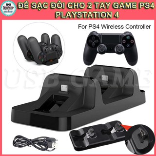 Đế sạc đôi USB cho 2 tay game Playstation 4 PS4 Dock sạc PS4 Dual Slim Pro có sẵn dây sạc - Full Box chính hãng DOBE