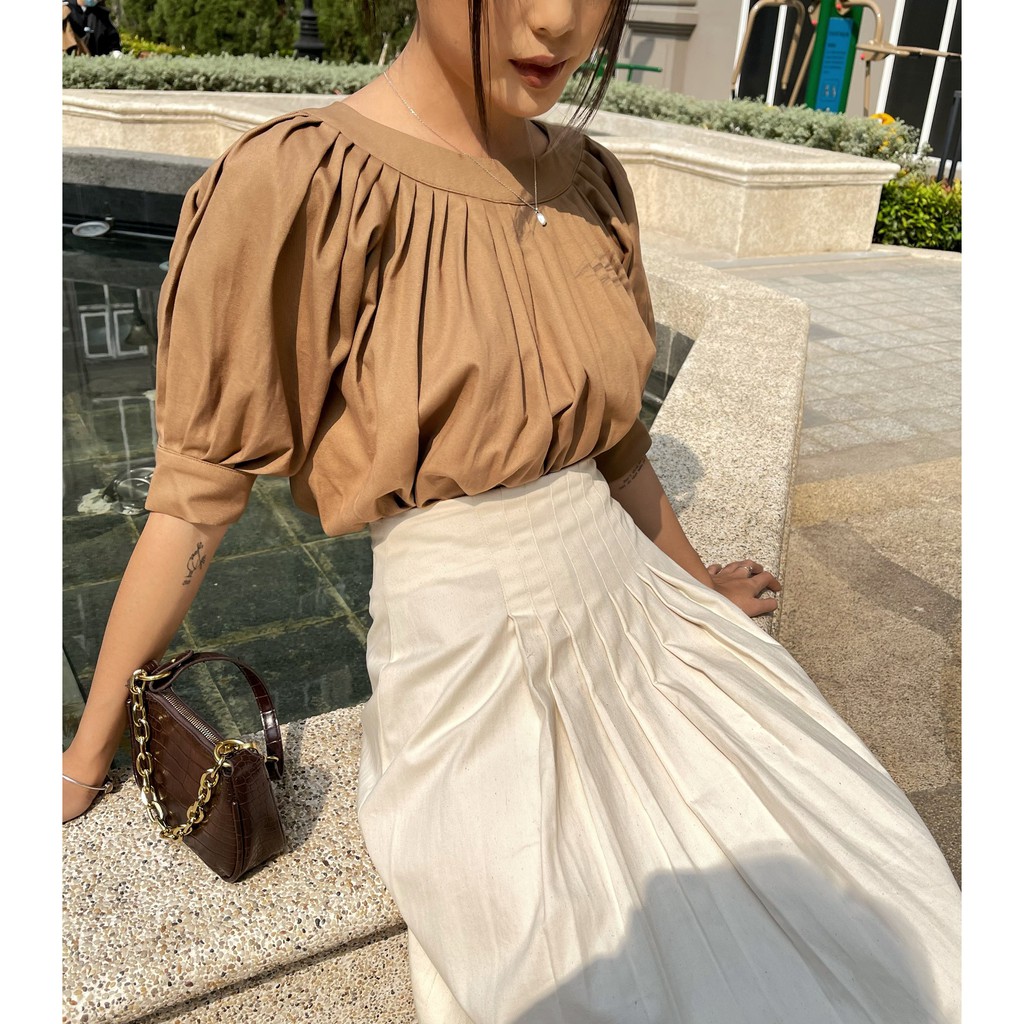 Áo xếp ly cổ thuyền  Rusole shirt | BigBuy360 - bigbuy360.vn