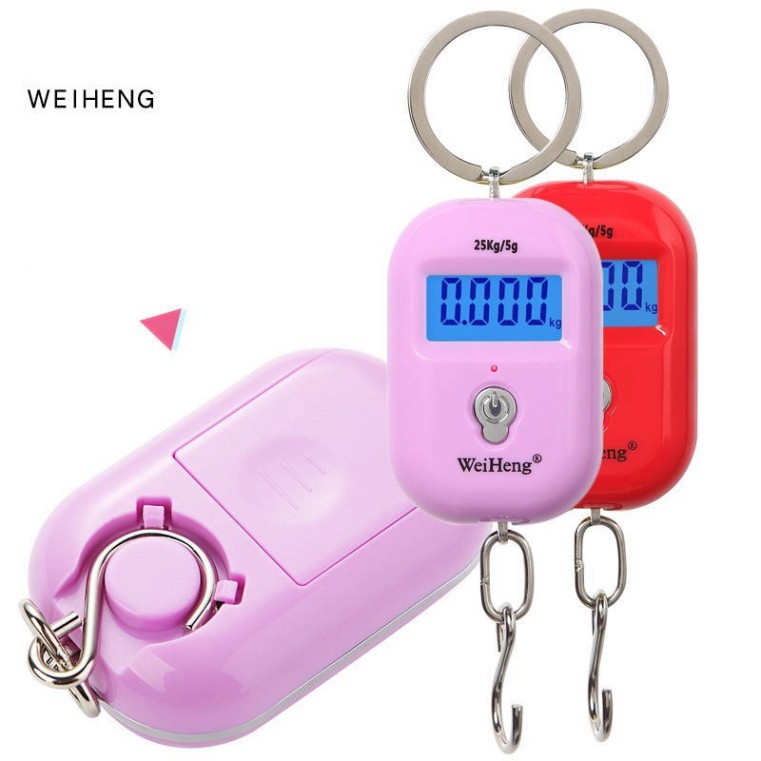 Cân Điện Tử Mini Cầm Tay 25kg Weiheng Cân Treo Có Móc Cân Hành Lý Màn Hình LCD Siêu Chính Xác Bảo Hành 1 Năm A21