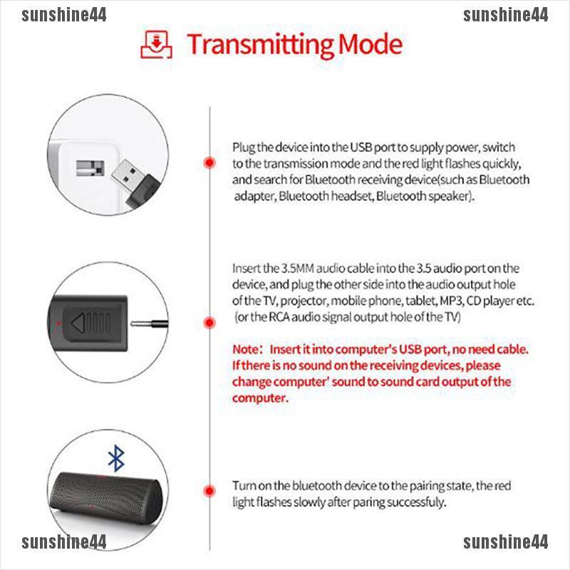 Usb Chuyển Đổi Âm Thanh 4 Trong 1 Bluetooth 5.0 Cho Loa Tv Pc Xe Hơi