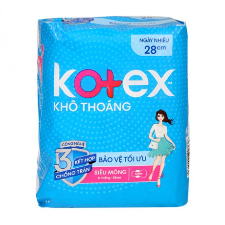 Băng vệ sinh Kotex khô thoáng siêu mỏng cánh/ dày cánh 8 miếng