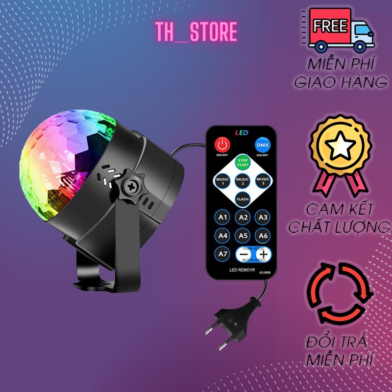 Đèn nháy trang trí xoay theo nhạc kèm điều khiển hiệu ứng nhấp nháy thích hợp cho bar, sân khấu,ca nhạc