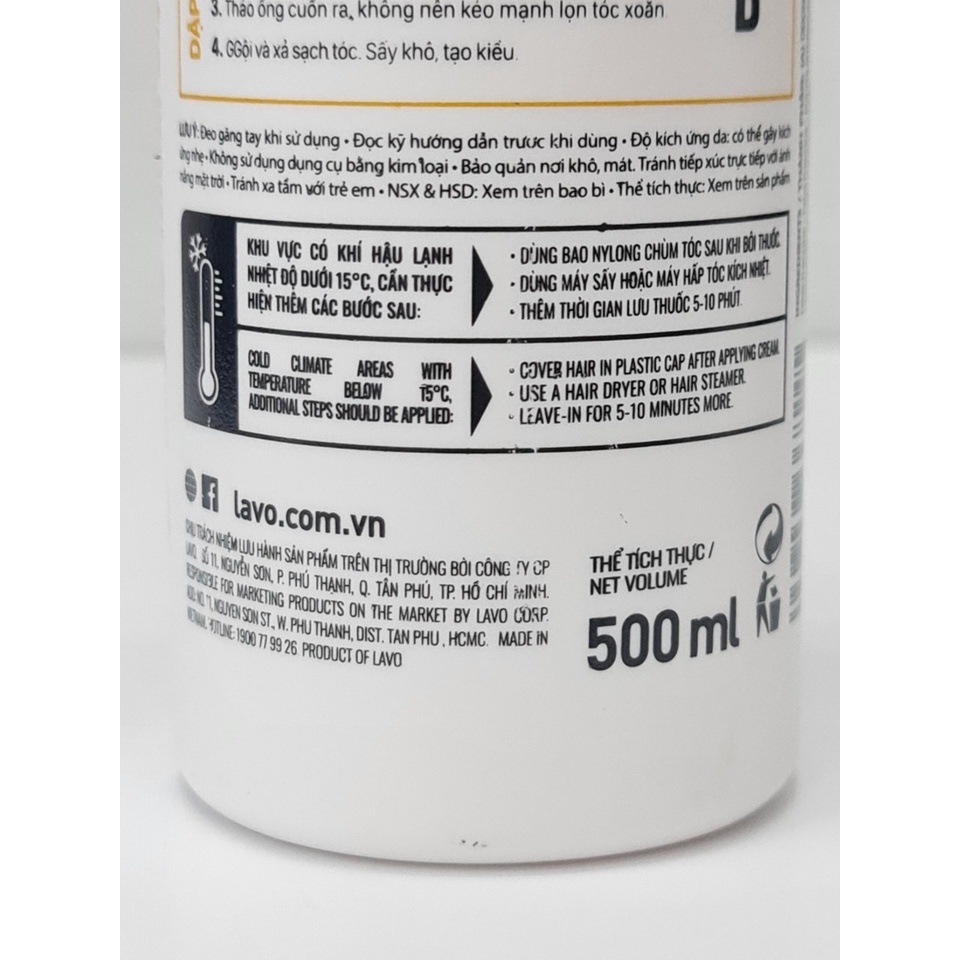 Combo 2 Chai Thuốc Uốn Nóng Và Dập Tóc Siêu Sóng Lavox Nano Complex 500ml x2