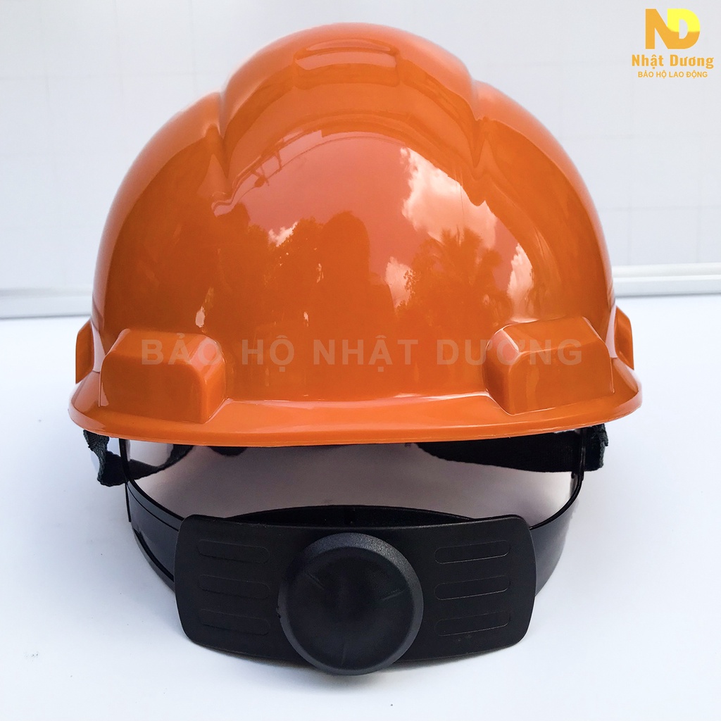 Mũ bảo hộ lao động khóa vặn màu cam có lót xốp HPN08, Nón bảo hộ lao động Nhật Dương