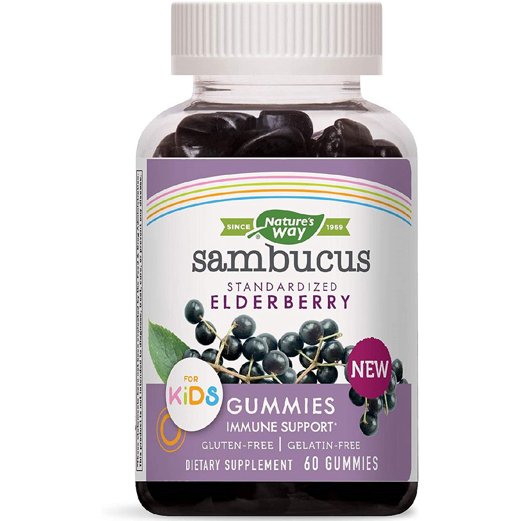 Nature's Way Sambucus Elderberry for Kids Gummies 60v cho bé