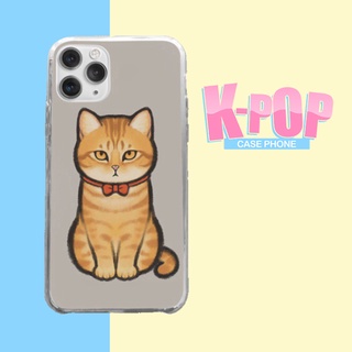 Ốp iphone mèo vàng đeo nơ lịch lãm cho ip 5 đến ip 12 pro max bluimh00069
