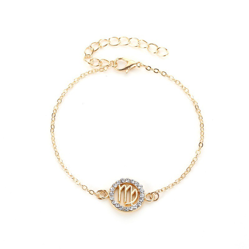 Bracelet Studded with Stone Zodiac Pendant