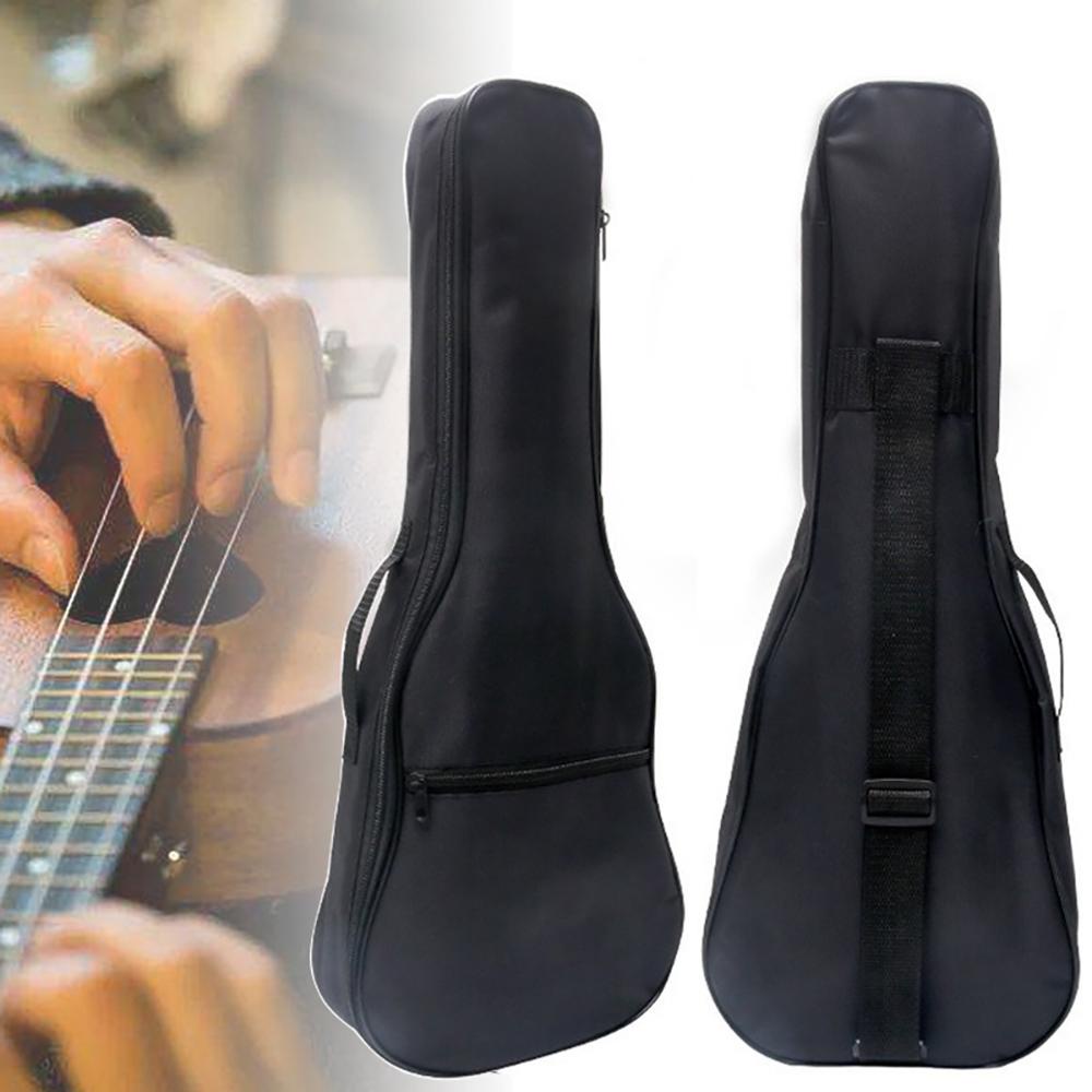 Túi Đựng Đàn Ukulele Màu Đen Có Đệm Khóa Kéo Và Dây Đeo Tùy Chỉnh Tiện Dụng Ốp