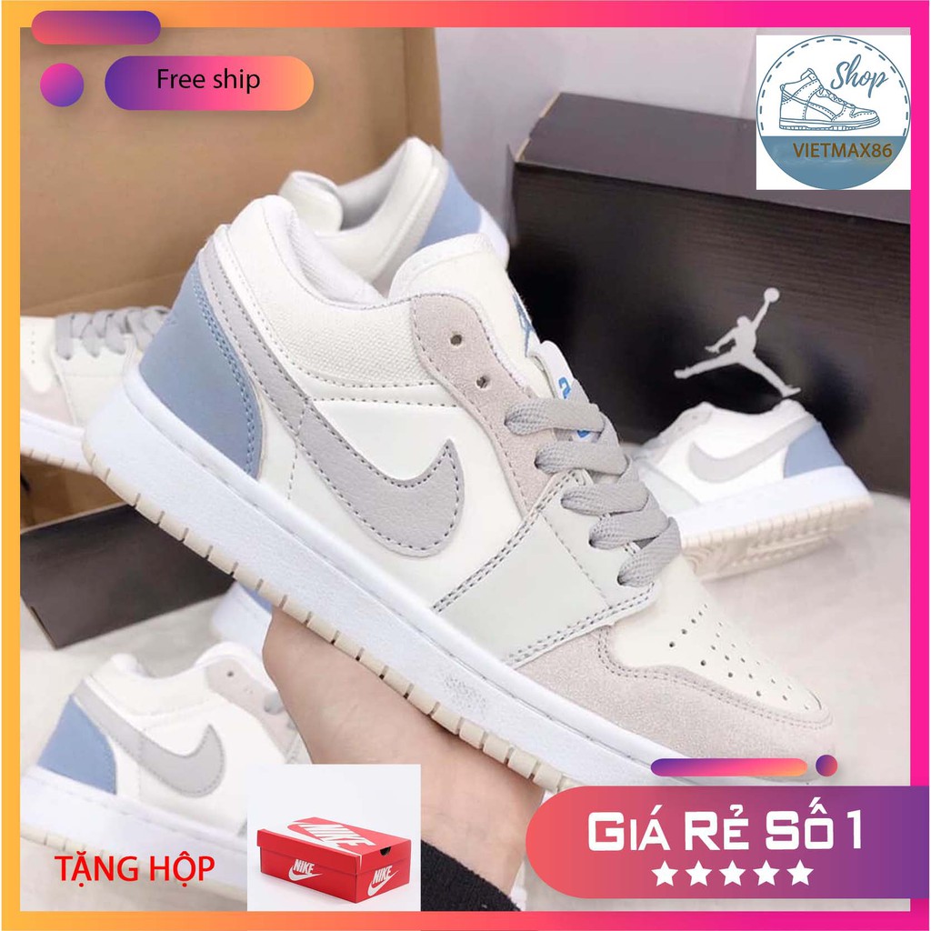 Giày thể thao nam nữ jd1 paris màu xám got xanh cổ thấp bản đẹp full bill box,giày giá rẻ, vietmax