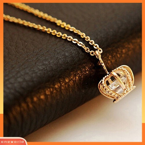 Vòng cổ hợp kim mặt hình vương miện đính đá xinh xắn cho nữ