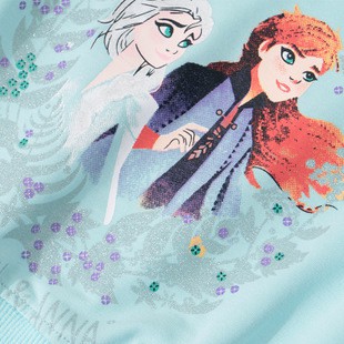 Mã 5709 Áo len nỉ da cá mỏng in hình 2 nàng công chúa tuyết của Malwee cho bé gái