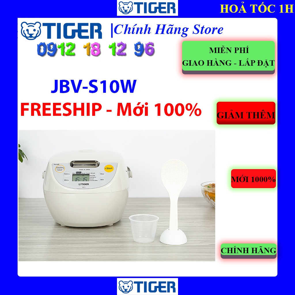 [Mã ELHAMS5 giảm 6% đơn 300K] Nồi cơm điện tử Tiger JBV-S10W 4 trong 1 (1.0L) - Hàng Chính Hãng - Made in Japan