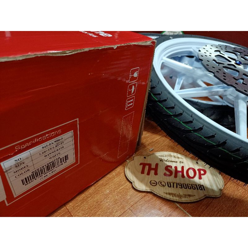 BÁNH MÂM WINNER KIỂU 8 CÂY X1R SIZE 1.6 VÀ 1.85 FULL VỎ Y NHƯ HÌNH TẶNG KÈM ĐĨA ỐC KIỂU CÓ MÀU TRẮNG OR ĐEN