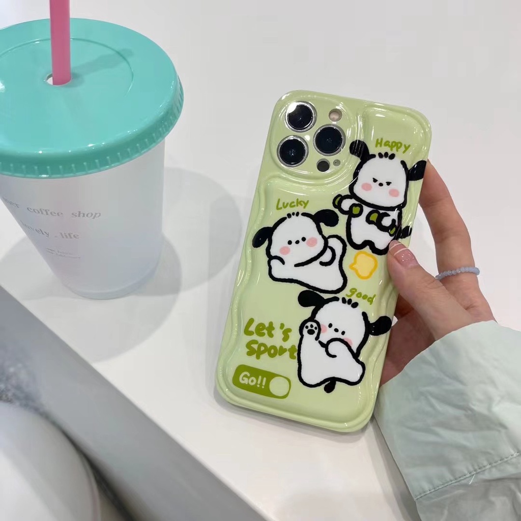 Ốp Điện Thoại Hình Chú Chó Hoạt Hình Màu Xanh Lá Cho Iphone 12 pro max 13 13 pro max11 pro max xs max xr x phone 7plus