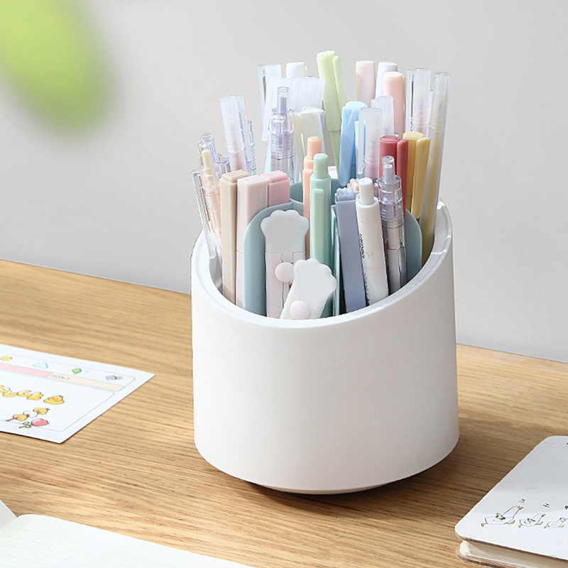 Hộp Đựng Cọ Trang Điểm Cỡ Lớn Xoay 360 Độ Kèm Nắp Đậy Tiện Dụng