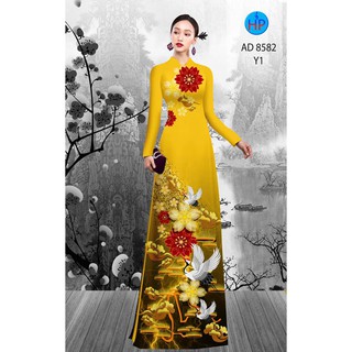 [HOT] Vải áo dài in 3D họa tiết hoa đẹp, chất lụa mềm, hình thật