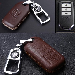 [Sale 50%]Bao da, móc khóa ô tô HONDA 3 phím bấm,cao cấp - kín,nâu
