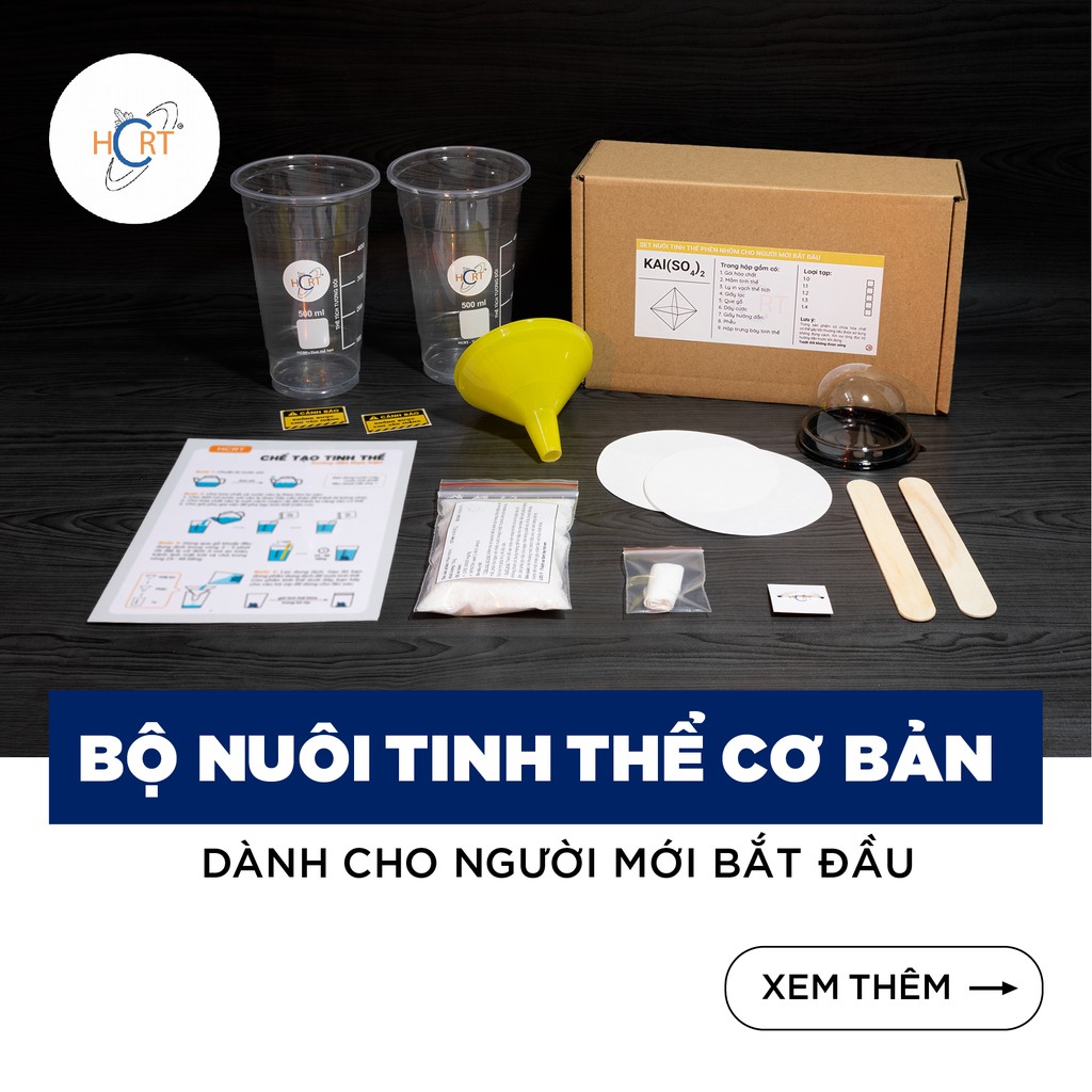 Bộ nuôi tinh thể kèm hướng dẫn dành cho người mới bắt đầu | HCRT store - Tinh thể học