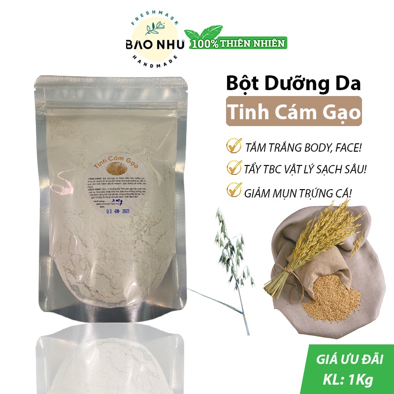 1Kg Tinh Cám Gạo Baonhu_Handmade - Tắm Trắng, Tẩy Tế Bào Chết