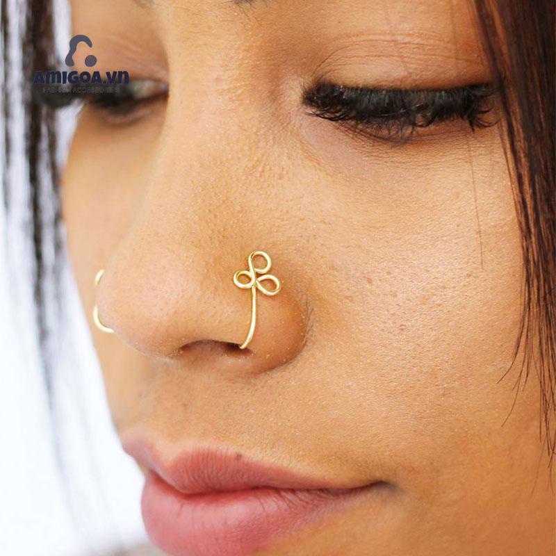 Khuyên Xỏ Mũi Hình Chữ U Không Cần Xỏ Lỗ