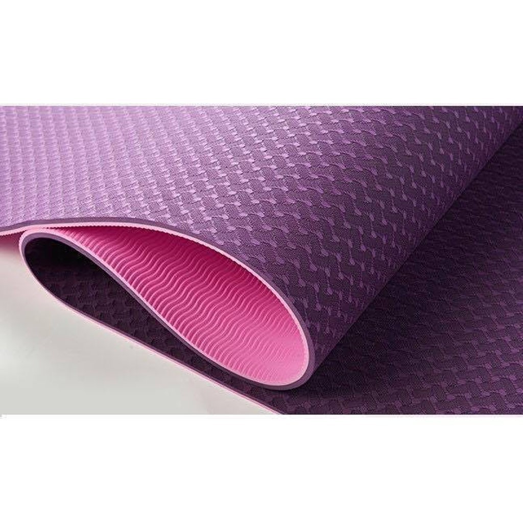 Thảm tập yoga cao su tự nhiên TPE 2 lớp 6mm chống trơn trượt, thảm tập yoga eco friendly tpe 2 lớp 6mm