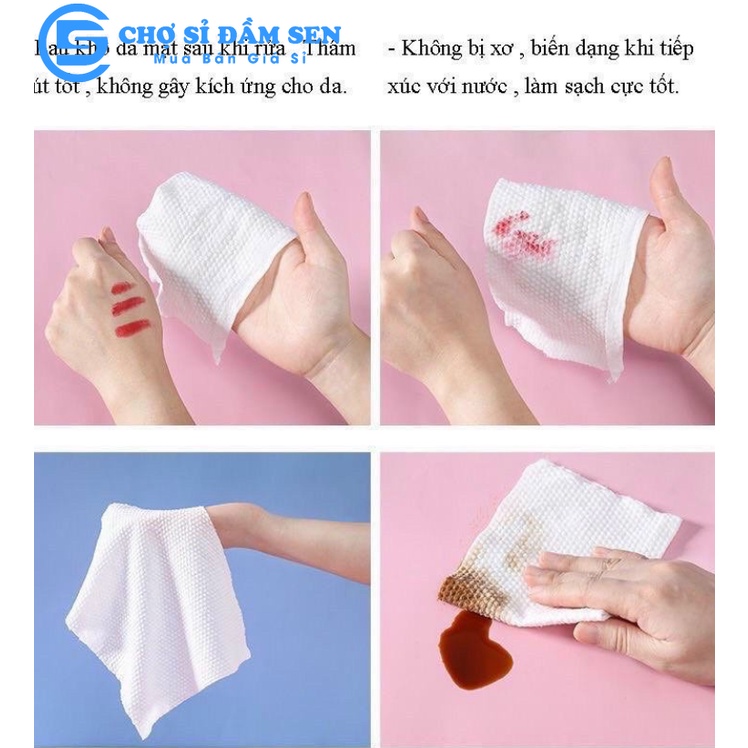 Khăn Lau Mặt Dùng 1 Lần Khô Đa Năng Hatsu lau mặt lau khô, lau ướt, tẩy trang G380-KhanHatsu