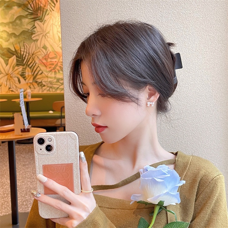 Bông Tai Mạ Bạc 925 Hình Nơ Phong Cách Mới Thanh Lịch Thời Trang F676