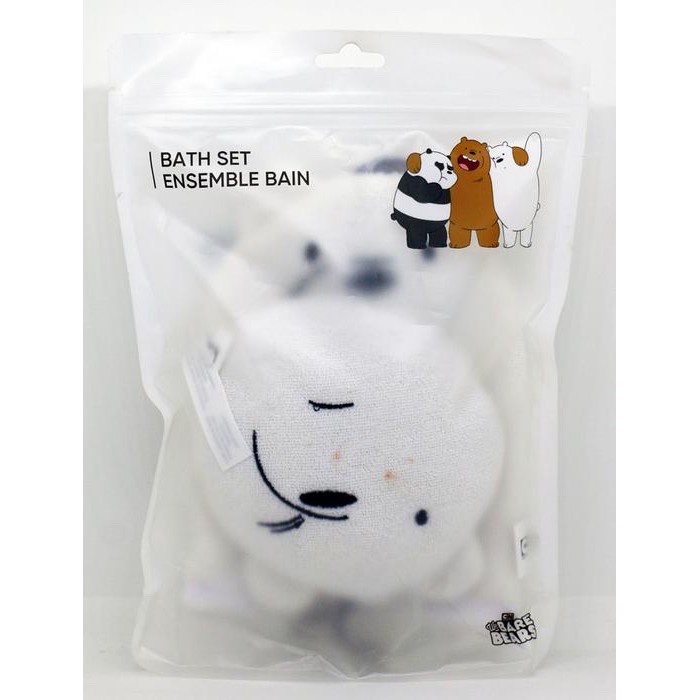 Set găng tay và bông tắm anh em gấu We Bare Bears Chúng tôi đơn giản là gấu