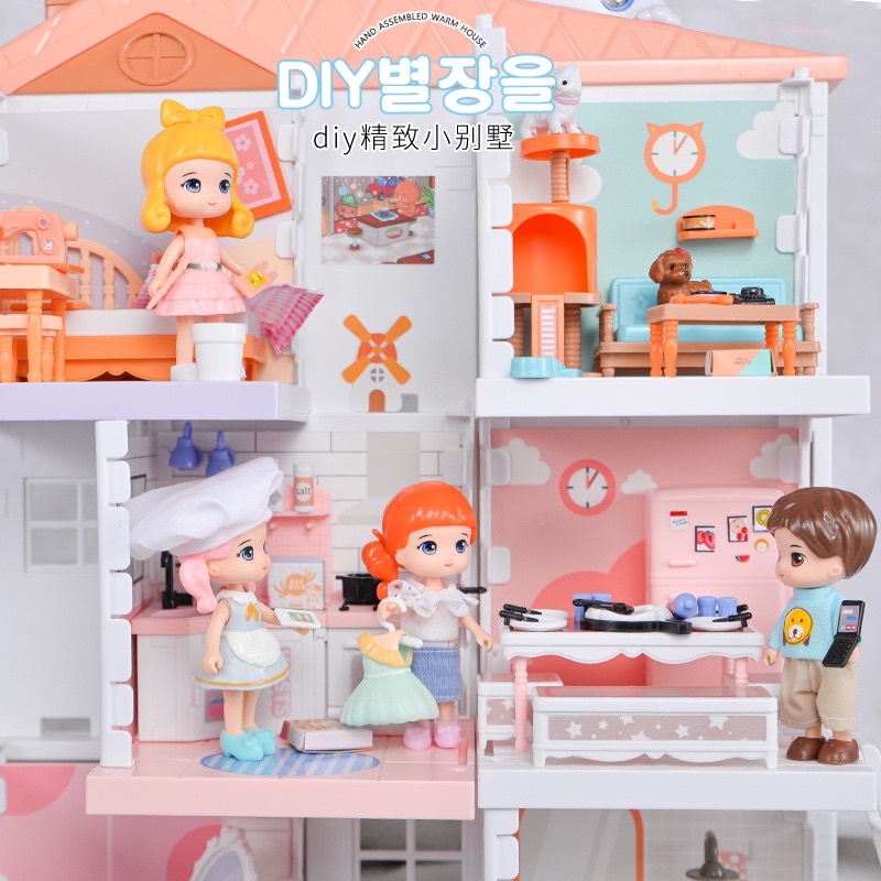 Mô hình đồ chơi lắp ráp ngôi nhà búp bê Little World DIY cao cấp tphcm