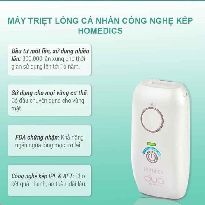 [BH 2 NĂM] Máy triệt lông HoMedics MỸ IPL-HH390 [CHÍNH HÃNG] Triệt lông vĩnh viễn, máy triệt ông mini tại nhà