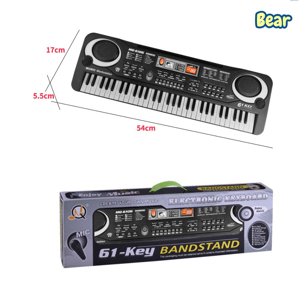 Đàn piano điện tử 61 phím đàn organ cho bé phù hợp cho người mới bắt đầu dễ chơi