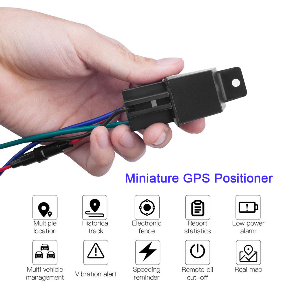 Theo dõi ô tô Relay GPS Tracker Thiết bị định vị GSM Điều khiển từ xa Giám sát chống trộm