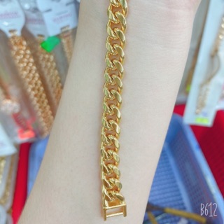 Lắc tay nam nữ kiểu xích màu vàng 18 cao cấp