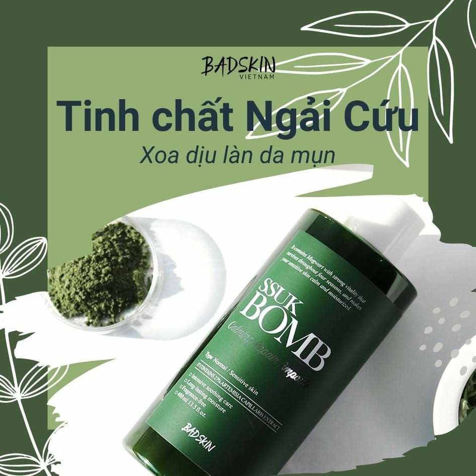 TINH CHẤT NGẢI CỨU CẤP ẨM, LÀM MÁT DA BADSKIN SSUK CALMING REPAIR AMPOULE 400ML CHÍNH HÃNG - 12894