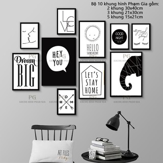 [Kèm ảnh] Khung ảnh treo tường hoạ tiết ngộ nghĩnh treo phòng ngủ -  Khung Hình Phạm Gia PGC286