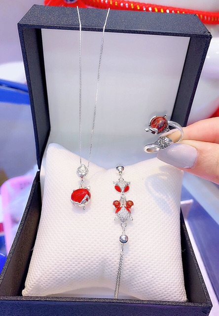 Lắc tay dây mềm hồ ly nhiều màu bạc thật