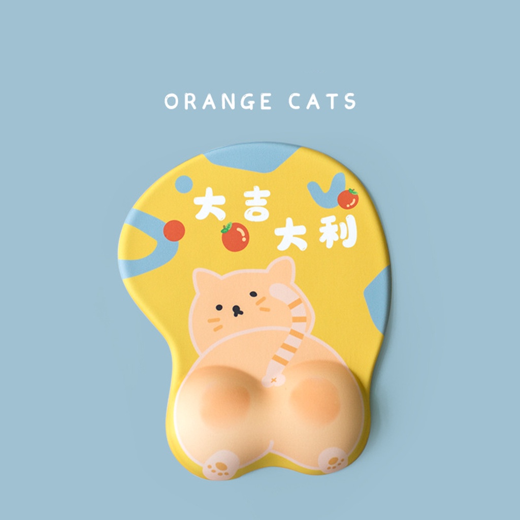 Miếng Lót Chuột 3d Bằng Silicon Chống Trượt Hình Chân Mèo Dễ Thương