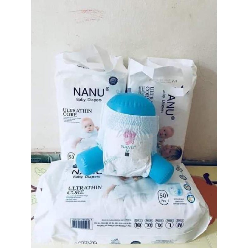 Bỉm nanu baby xuất nhật Quần M50/L50/XL50/XXL50/XXXL50