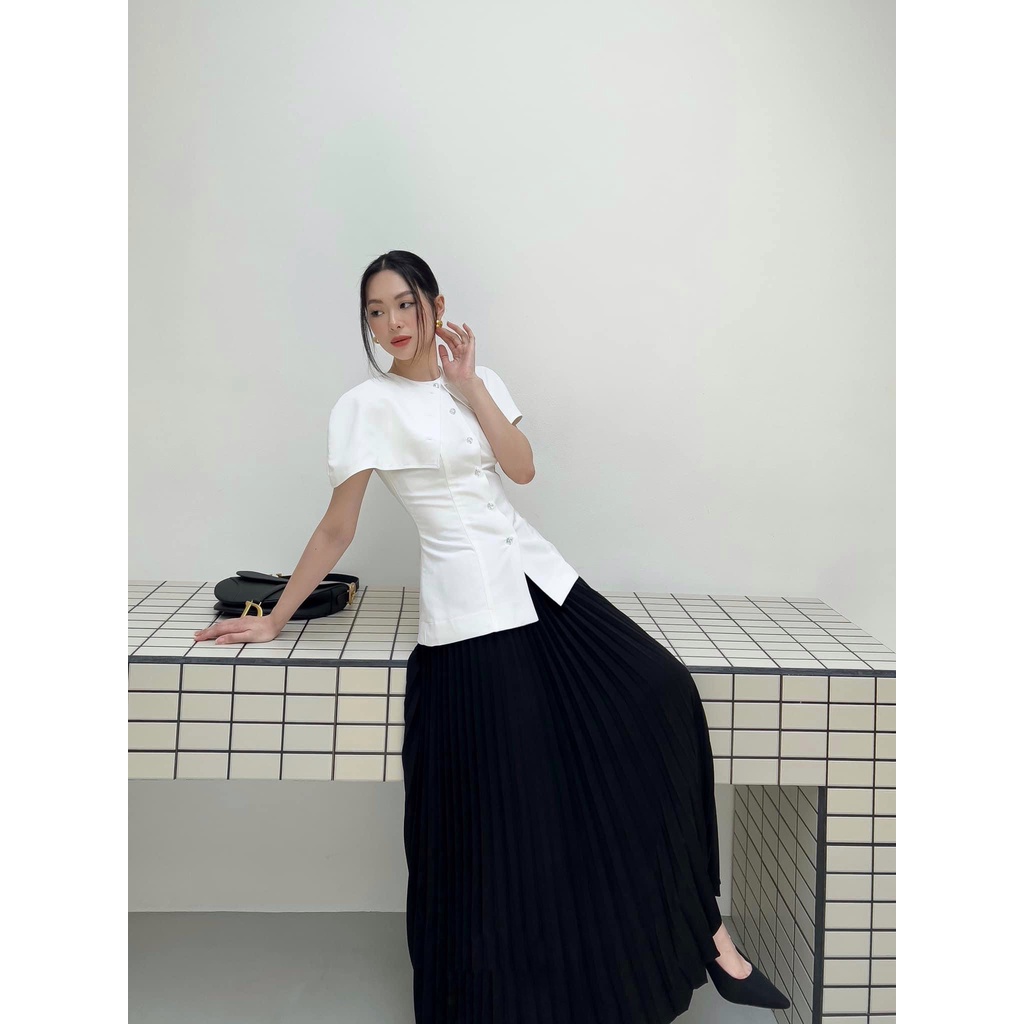 Áo sơ mi công sở kiểu dáng ôm tay choàng sang trọng 2 lớp HANAASHOP 162