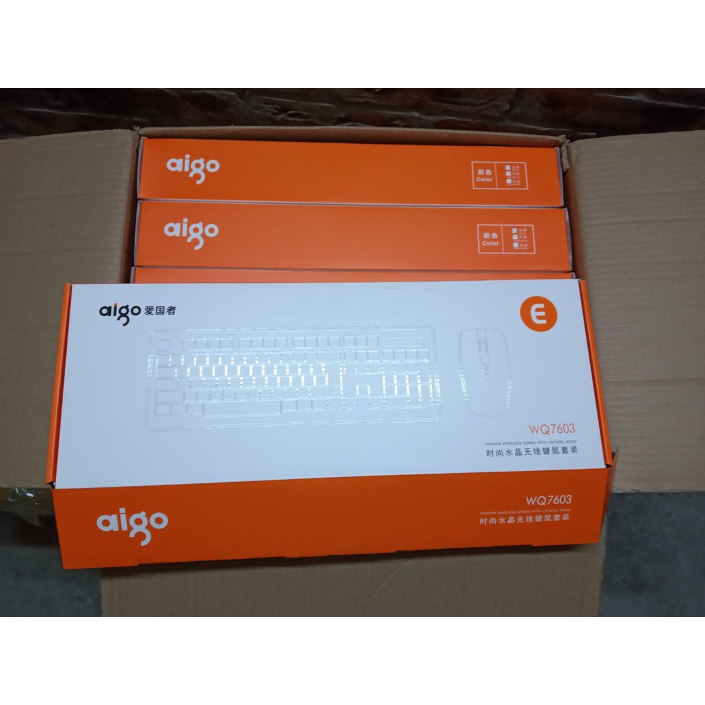Combo bàn phím chuột Aigo không dây WQ 7602/7603 có tặng kèm pin,bảo hành 6 tháng ECOBA