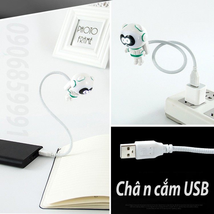 Đèn Led,đèn ngủ panda phi hành gia mini nguồn USB