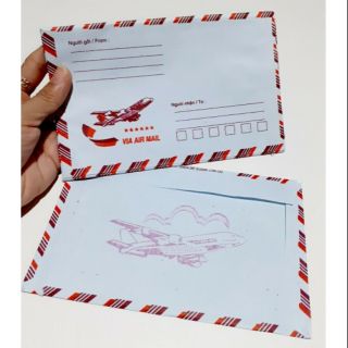 Xấp 10 bao thư sọc giấy mỏng (loại rẻ)