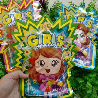 kẹo nổ popping candy girl gồm kẹo nổ và đồ chơi ngẫu nhiên