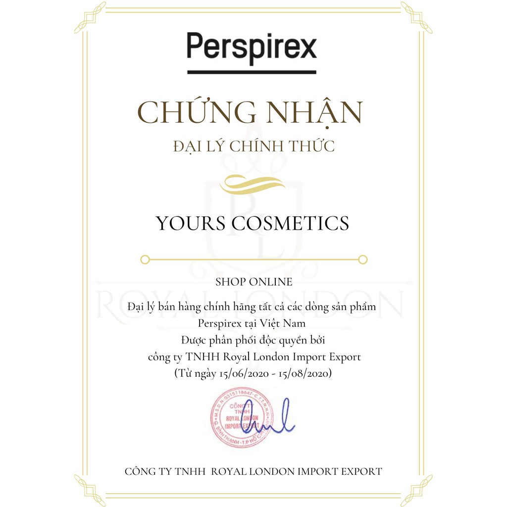 [Đại Lý Chính Thức] Lăn Khử Mùi Perspirex Giảm Hôi Nách - Loại Mạnh - Nặng Mùi - Antiperspirant Roll On Strong 20ml