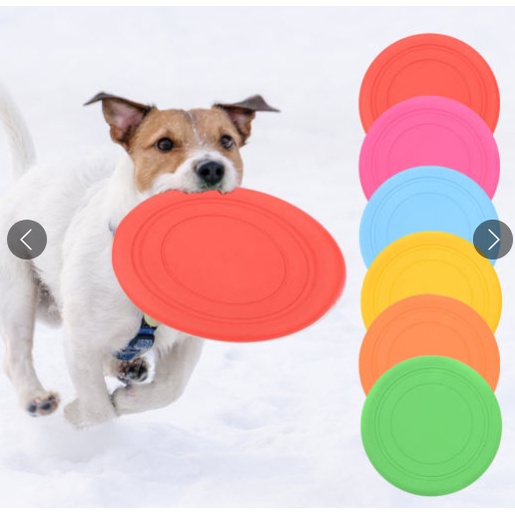 Đĩa bay huấn luyện chó silicone bền nhẹ, đồ chơi tương tác với cún