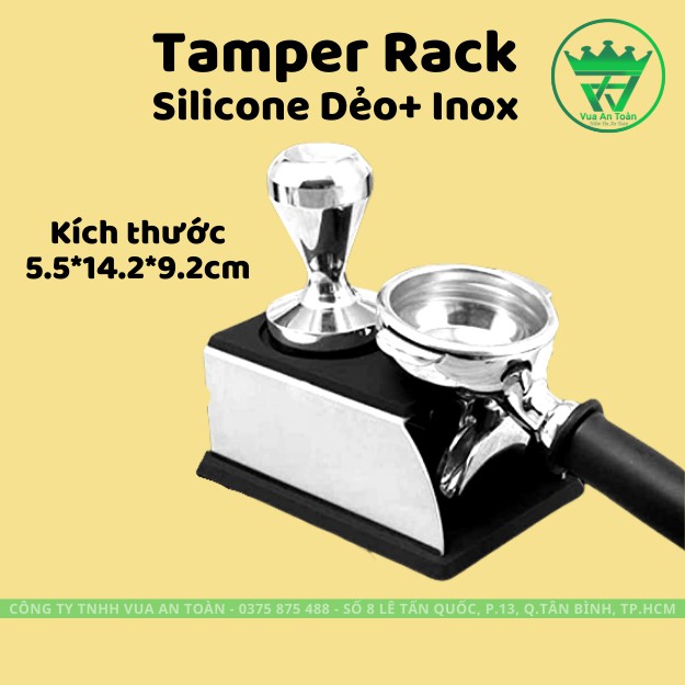 Tamper Rack Có Bọc Inox- Để Lót Dụng Cụ Tamper Nén Cà Phê 14.3* 7.8*6.5cm