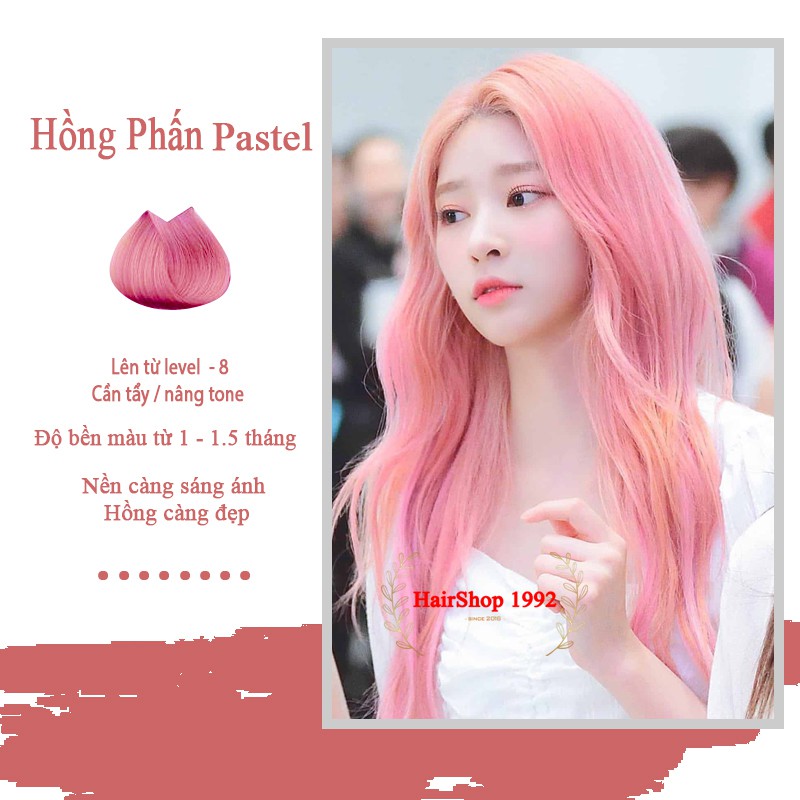 Thuốc Nhuộm Tóc Màu Hồng Pastel ( Kèm Tẩy + Trợ Nhuộm ) Lên Từ Level 9