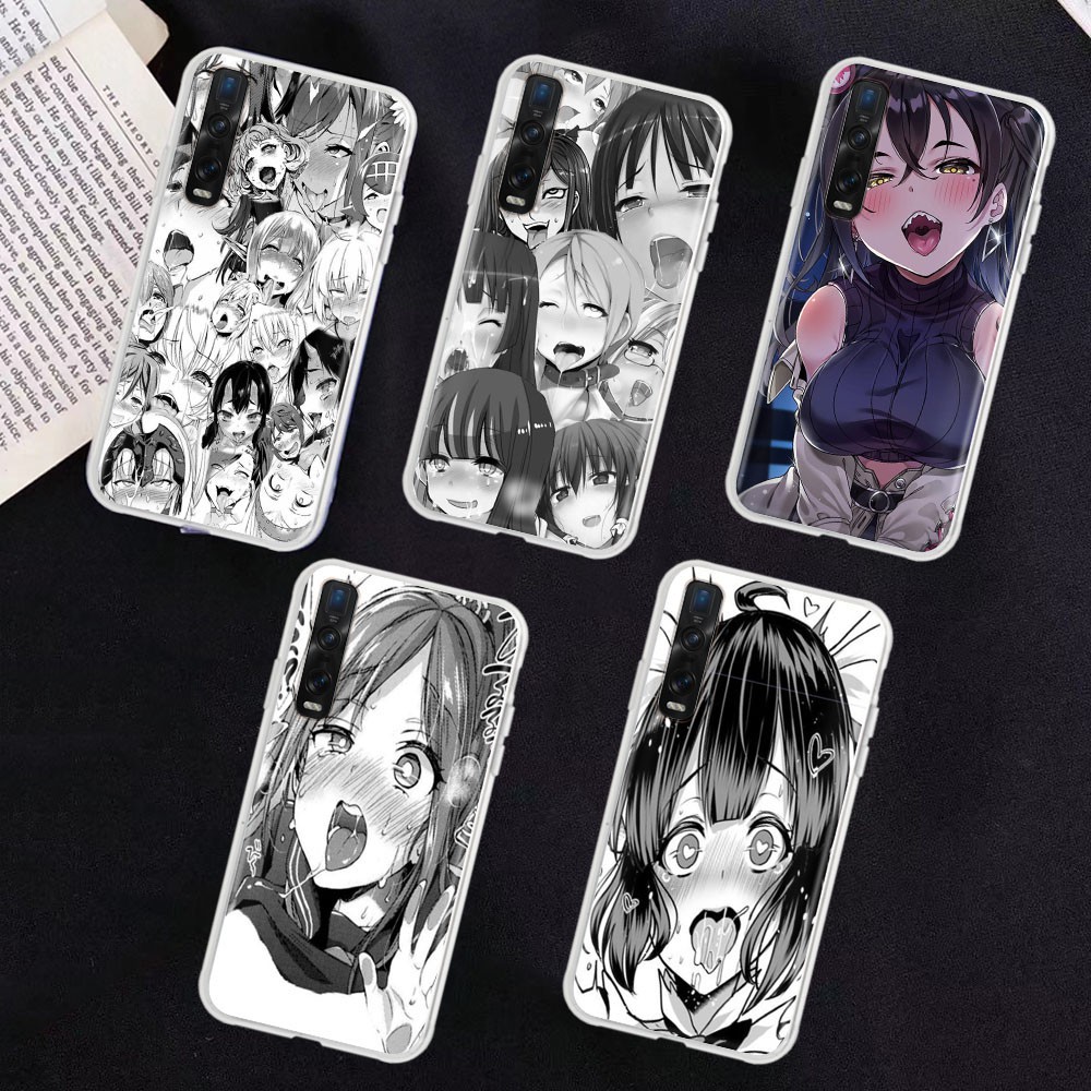 Ốp Điện Thoại Trong Suốt In Hình Ahegao Anime Cho OPPO F1S F1 Plus F3 F5 F7 F9 F11 F15 Pro